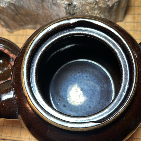 Brown Floral Teapot England Hand Painted Spout Turned Down - Picture 14 of 17